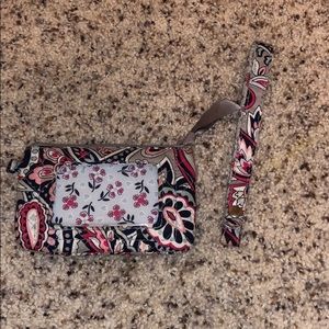 Vera Bradley Zip ID Case and Wrist Strap